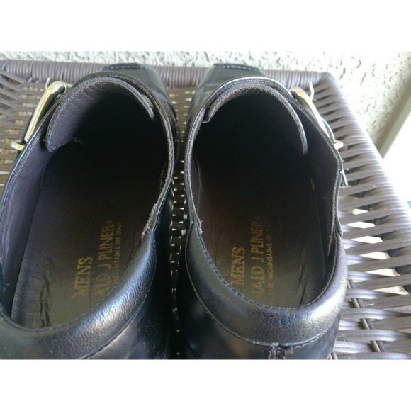 DONALD J PLINER Black Leather Monk Buckle‎ Strap Dress Shoes Men 8M
